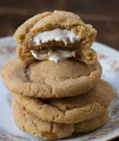 White chocolate stuffed brown butter snickerdoodles